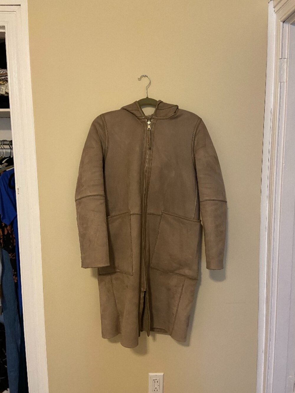 Zara Reversible Suede/Teddy Coat